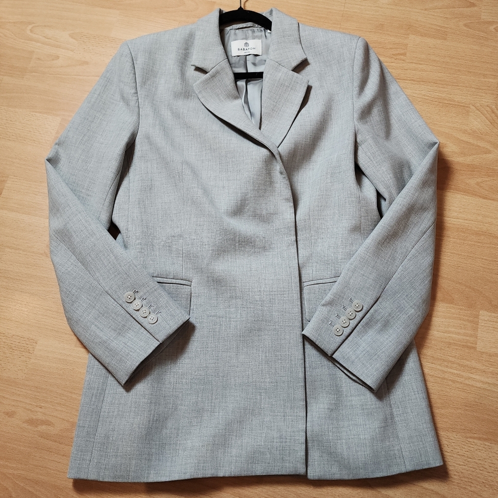 Aritzia Babaton Innovate Grey Blazer Jacket Women's Size 10 (No Belt)